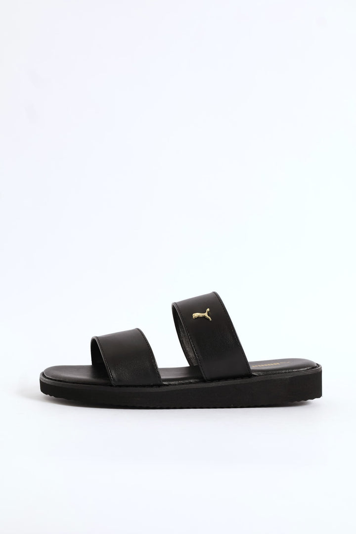 Grace Cat Double Strap Zadp Sandal - Black