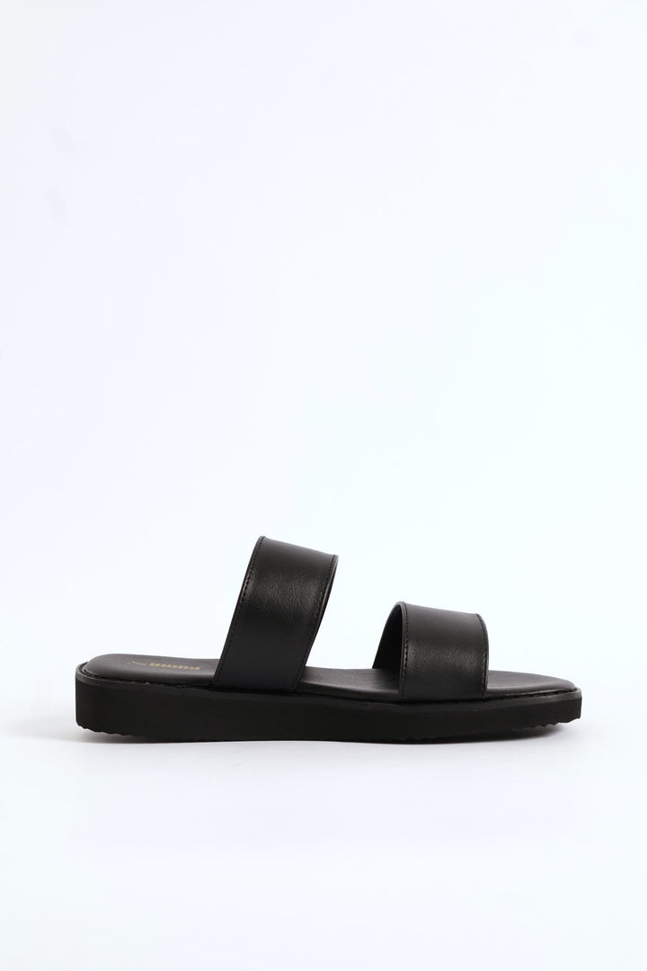Grace Cat Double Strap Zadp Sandal - Black