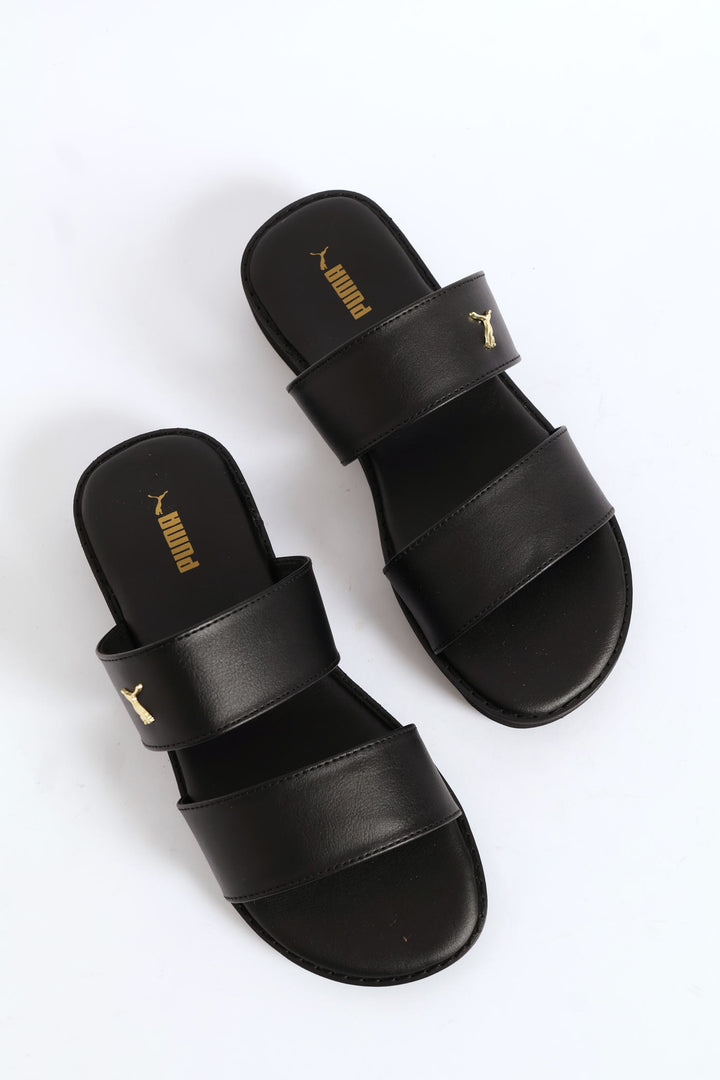 Grace Cat Double Strap Zadp Sandal - Black