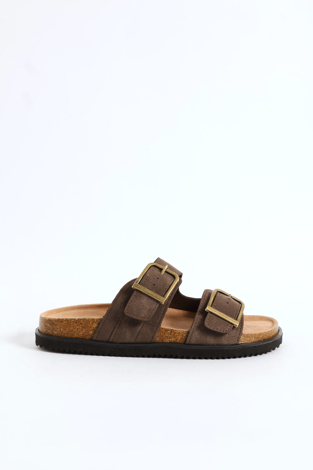 Double Buckle Comfort Sandal - Chocolate