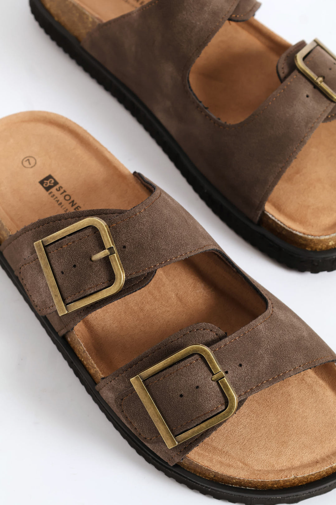 Double Buckle Comfort Sandal - Chocolate