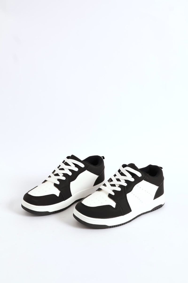 Boys Court Sneaker - Black/White
