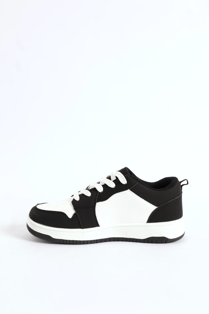 Boys Court Sneaker - Black/White