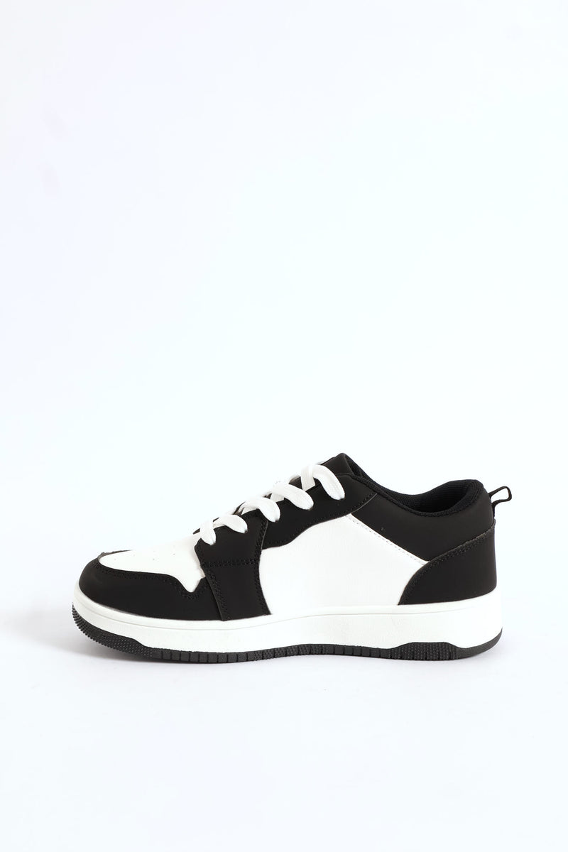 Boys Court Sneaker - Black/White