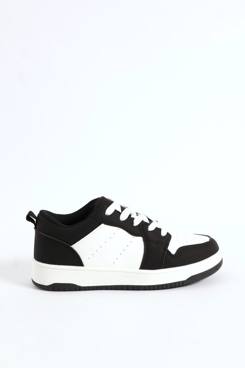 Boys Court Sneaker - Black/White