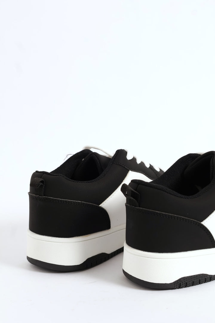 Boys Court Sneaker - Black/White