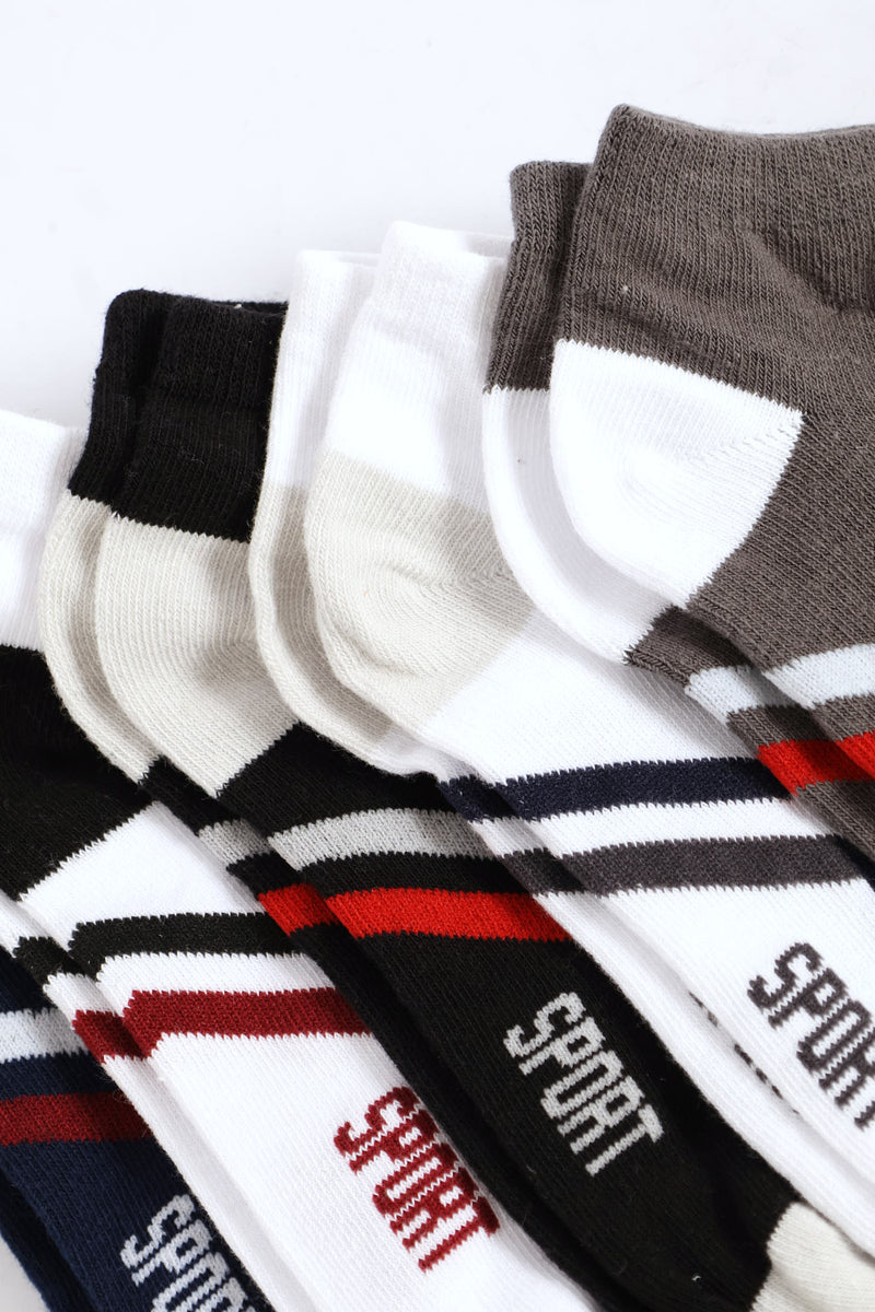 Boys 5 Pack Sports Low Cut Socks - Multi