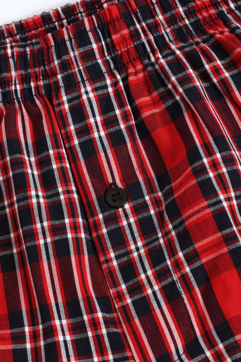 Single Small Check Boxers - Red/Navy