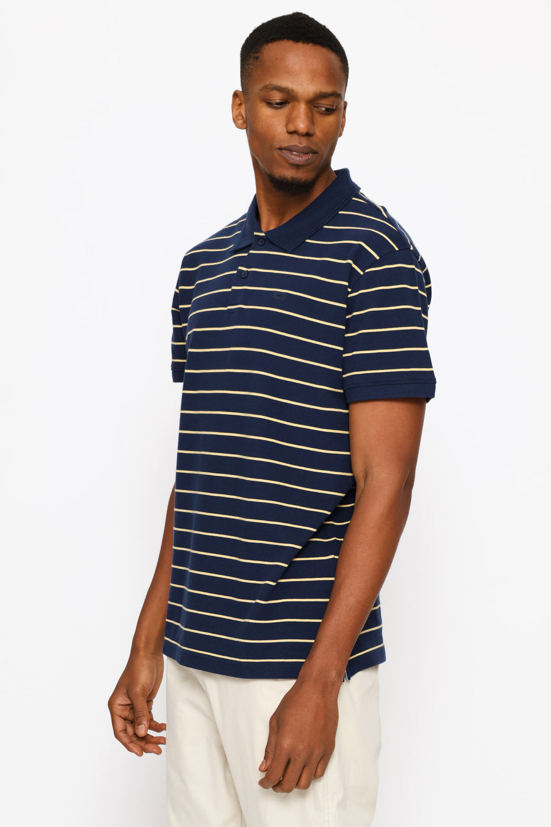 Teddy Stripe Icon Polo Golfer - Navy