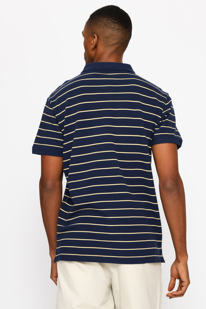 Teddy Stripe Icon Polo Golfer - Navy