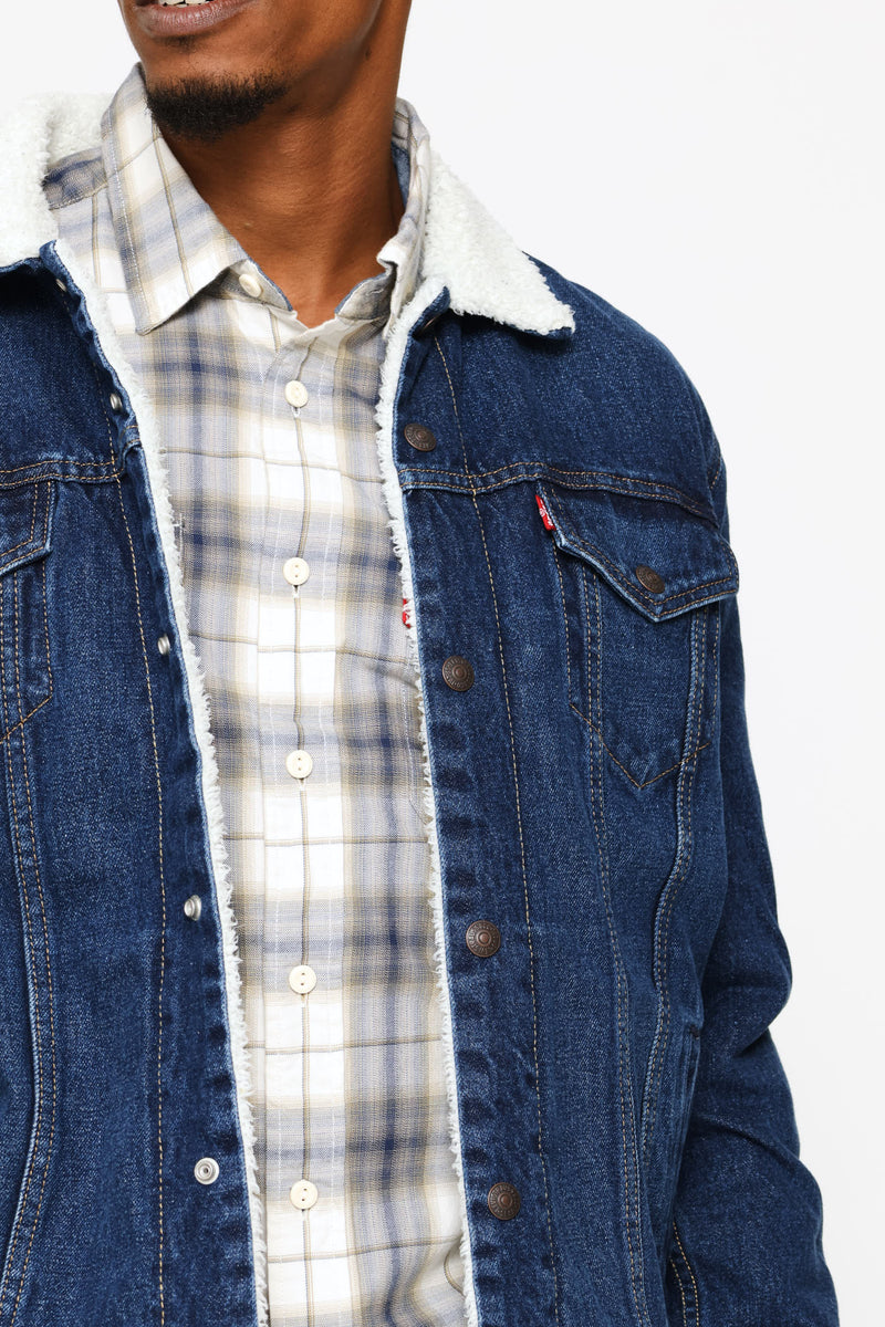 Type 3 Za Sherpa Trucker Jacket - Indigo