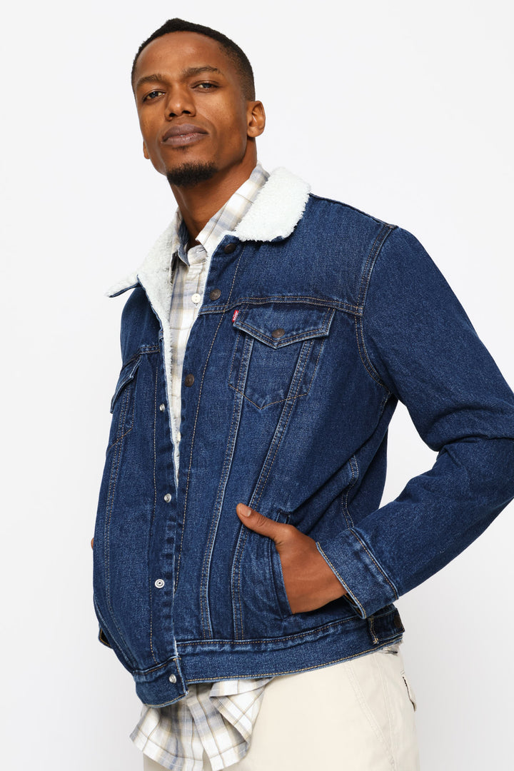 Type 3 Za Sherpa Trucker Jacket - Indigo