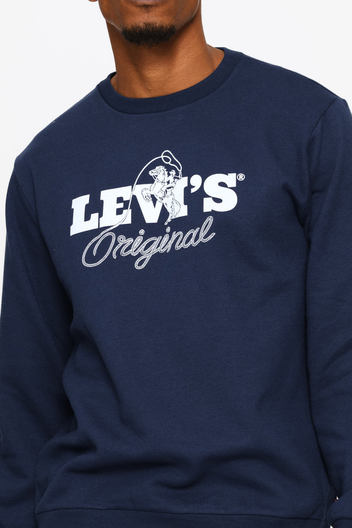 Standard Graphic Crew Top - Navy