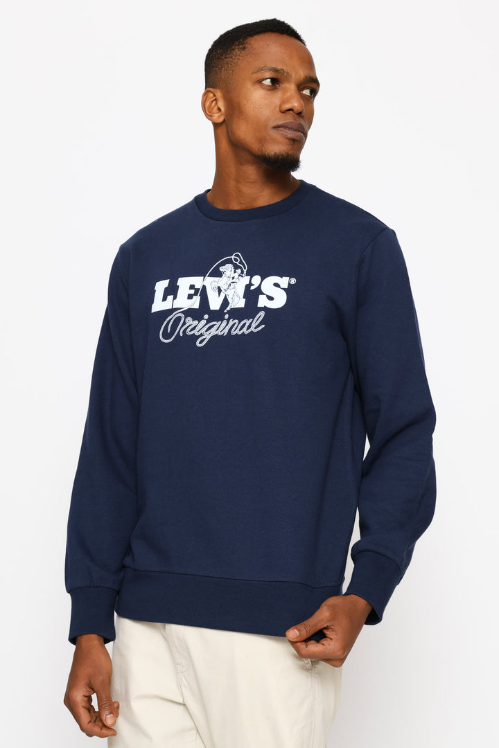 Standard Graphic Crew Top - Navy