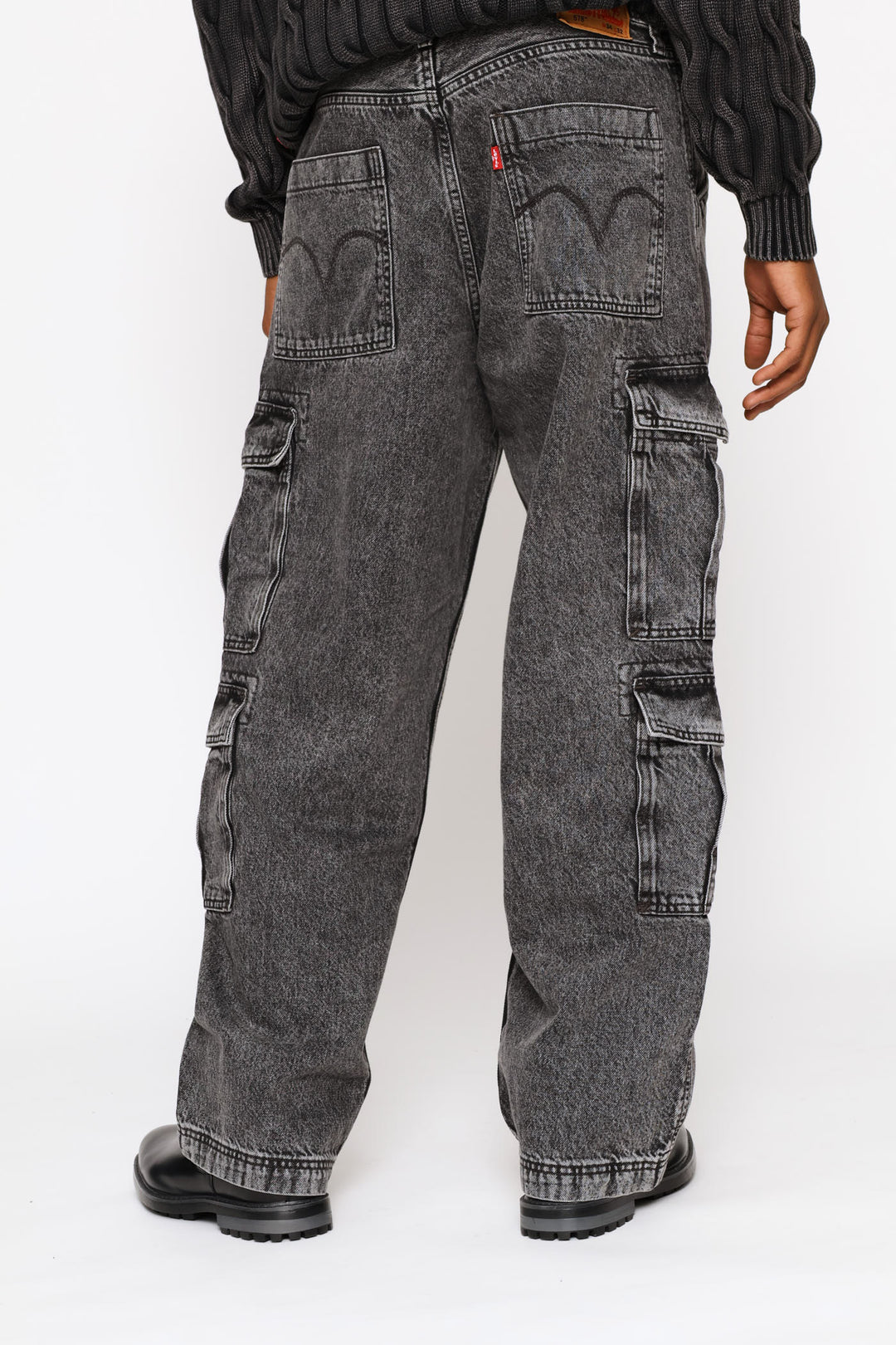 578 Baggy Cargo Denim - Black