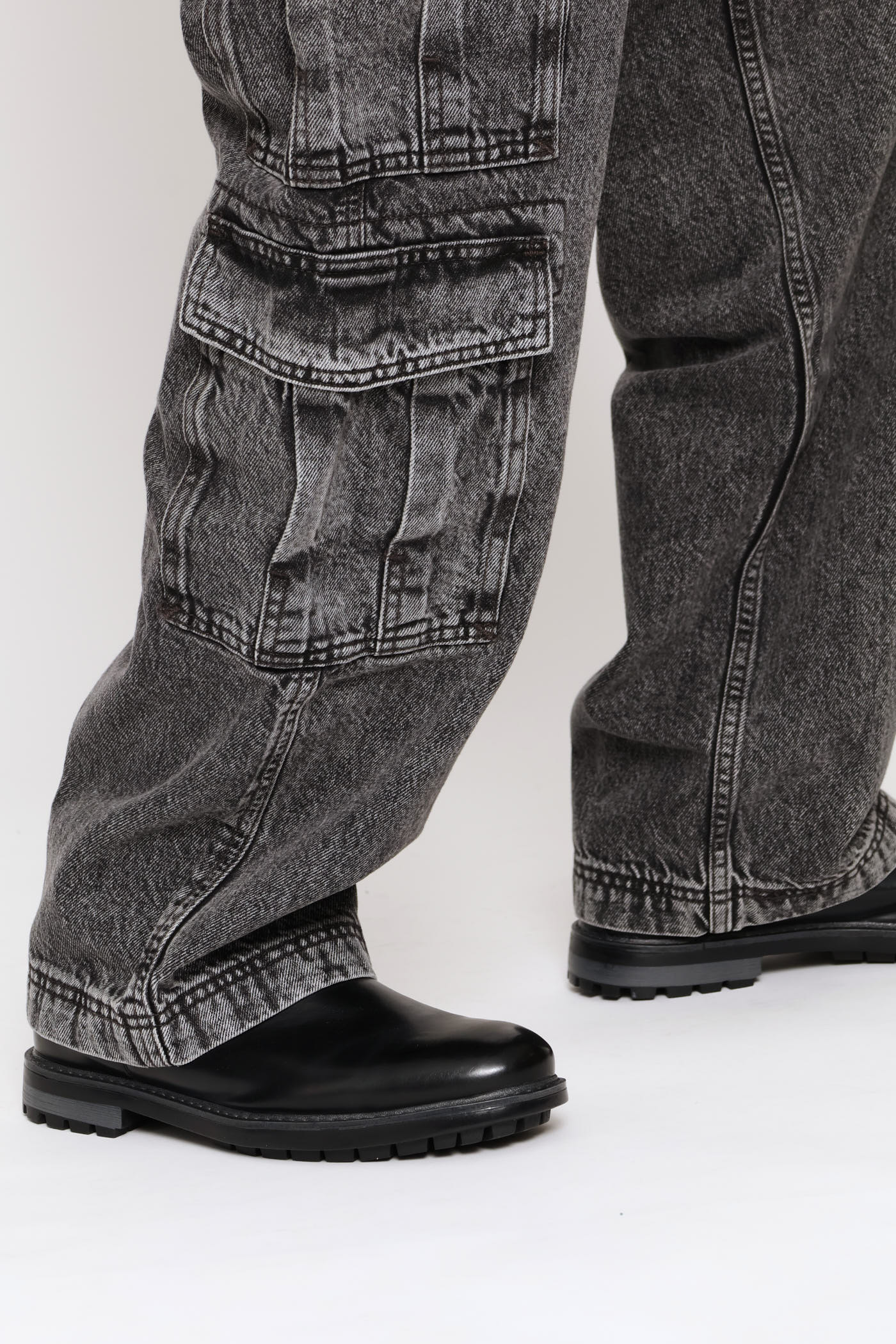 Mens 578 Baggy Cargo Denim - Black – Edgars