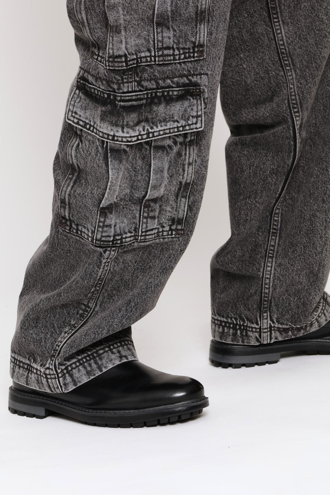 578 Baggy Cargo Denim - Black