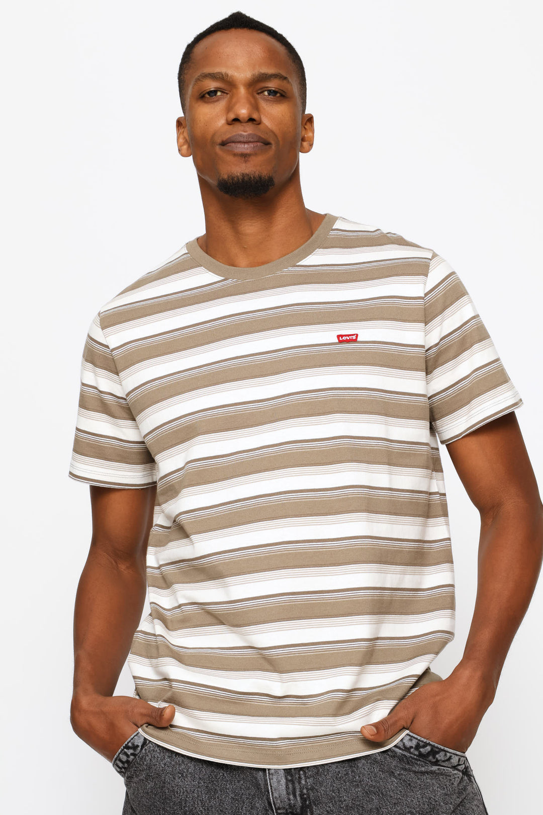 Jen Stripe Maitake Original Hm Tee - Brown