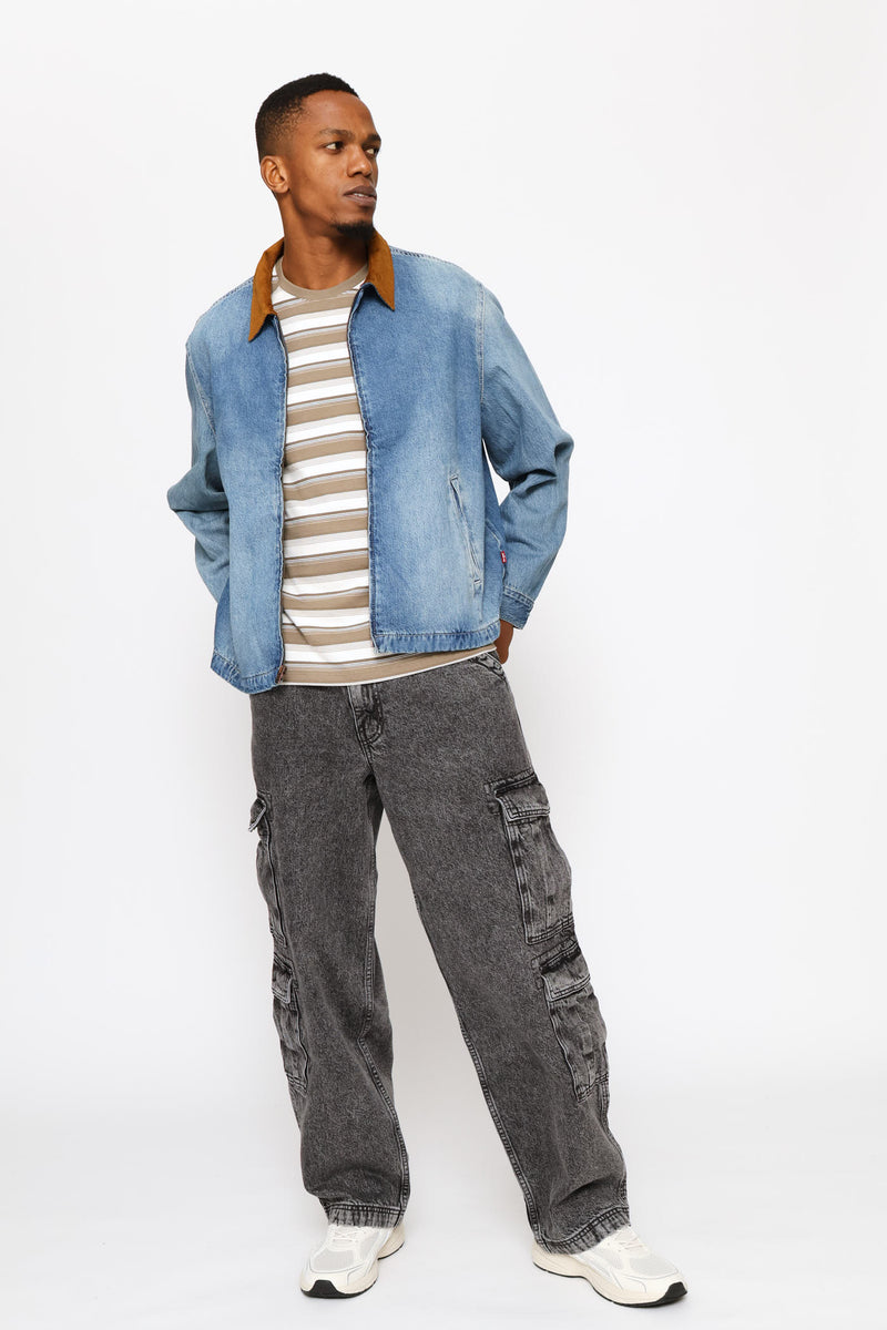 Castro Full Zip Light It Up Trucker Jacket - Mid Wash