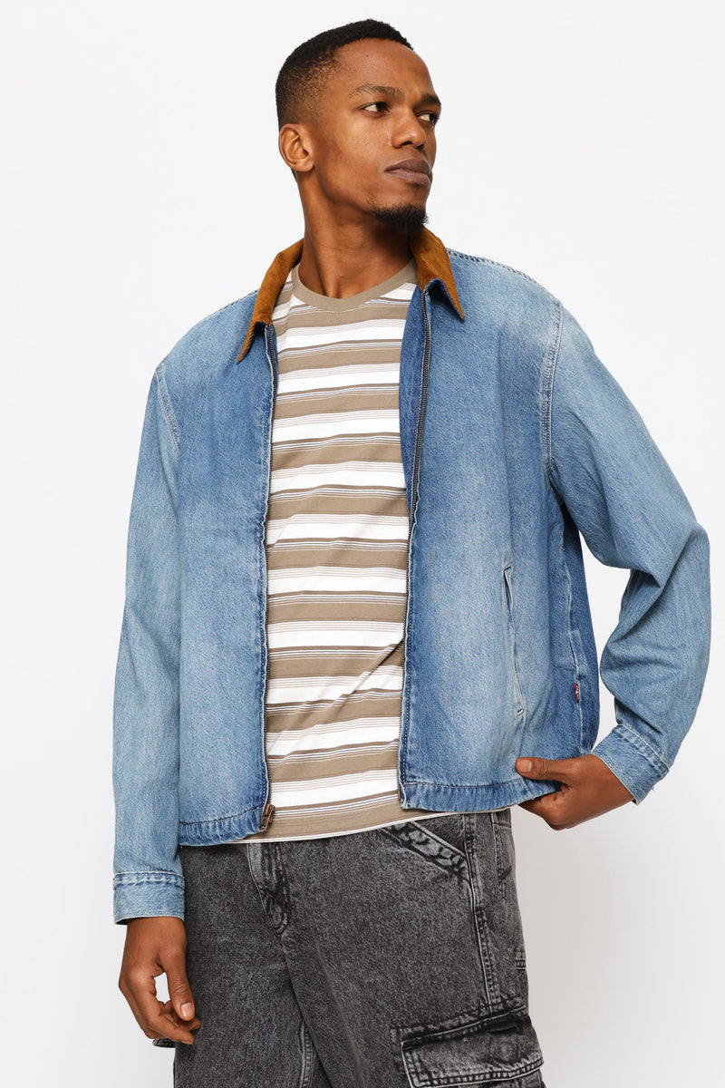 Castro Full Zip Light It Up Trucker Jacket - Mid Wash