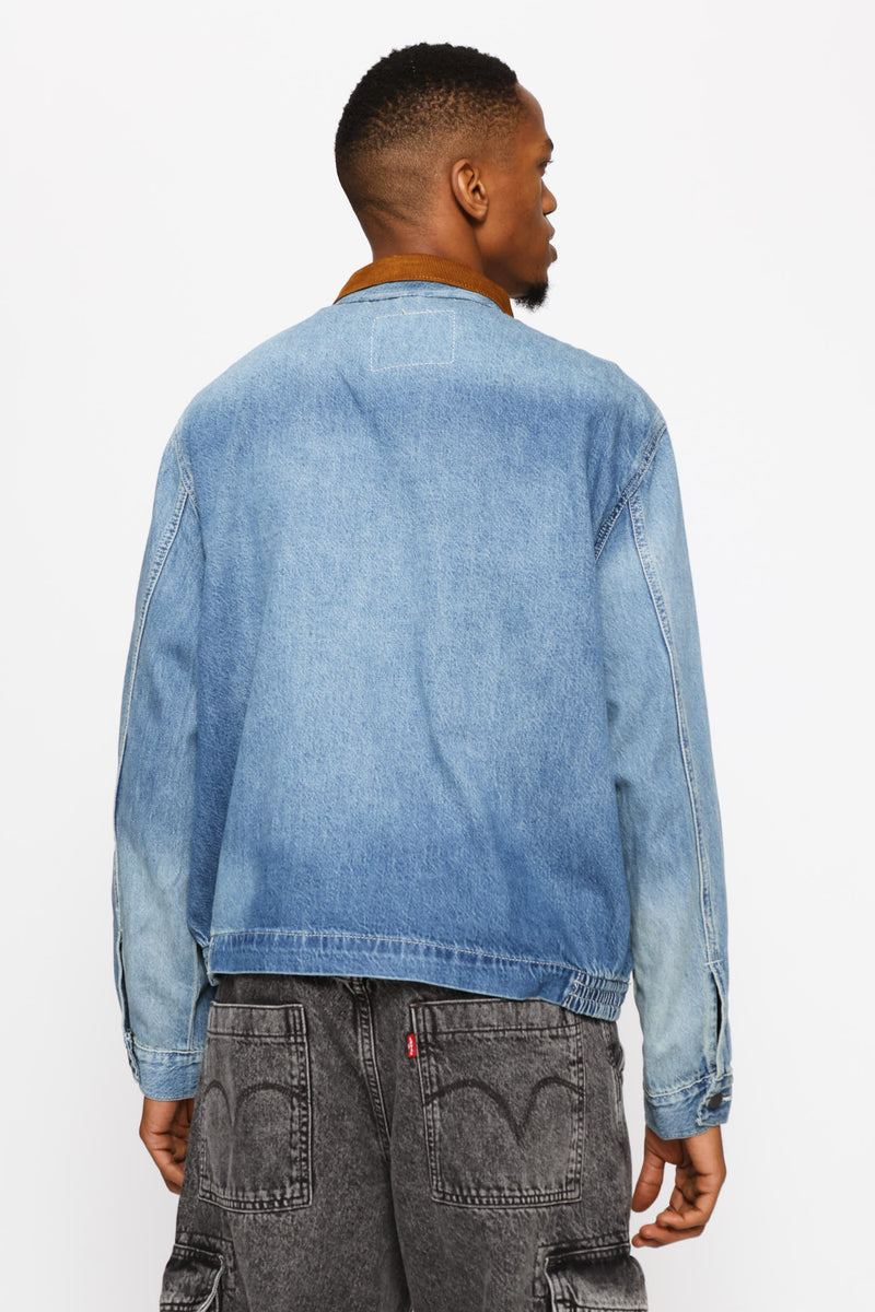 Castro Full Zip Light It Up Trucker Jacket - Mid Wash