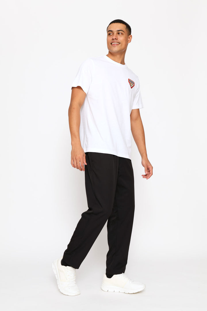 Checkered Graphic Logo Tee - White