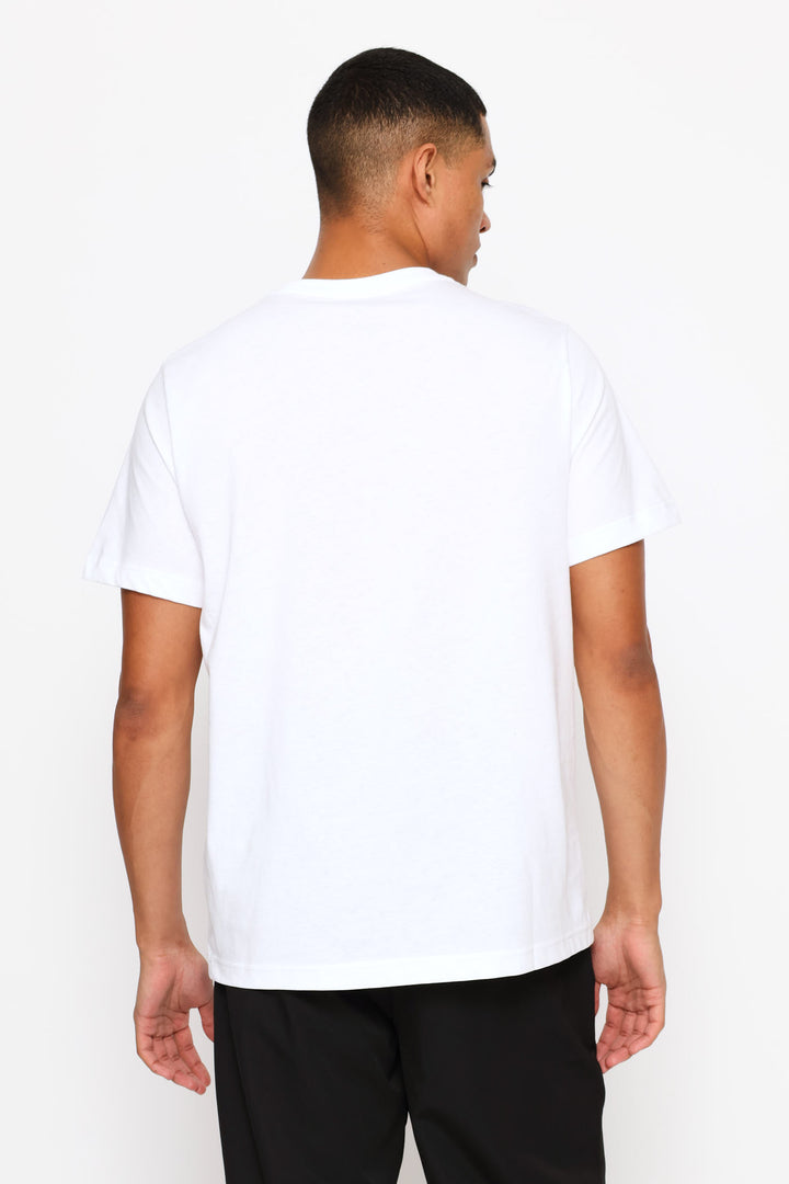 Checkered Graphic Logo Tee - White