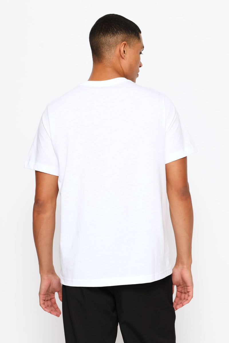 Checkered Graphic Logo Tee - White