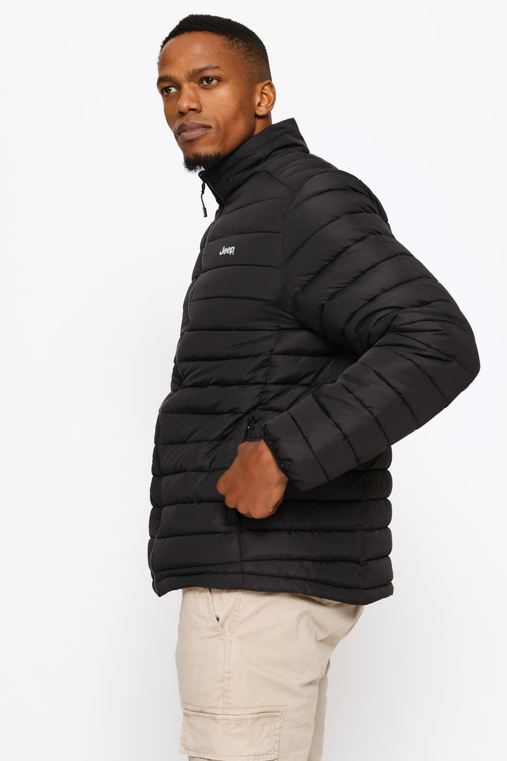 Reversible Puffer Jacket - Black/Stone