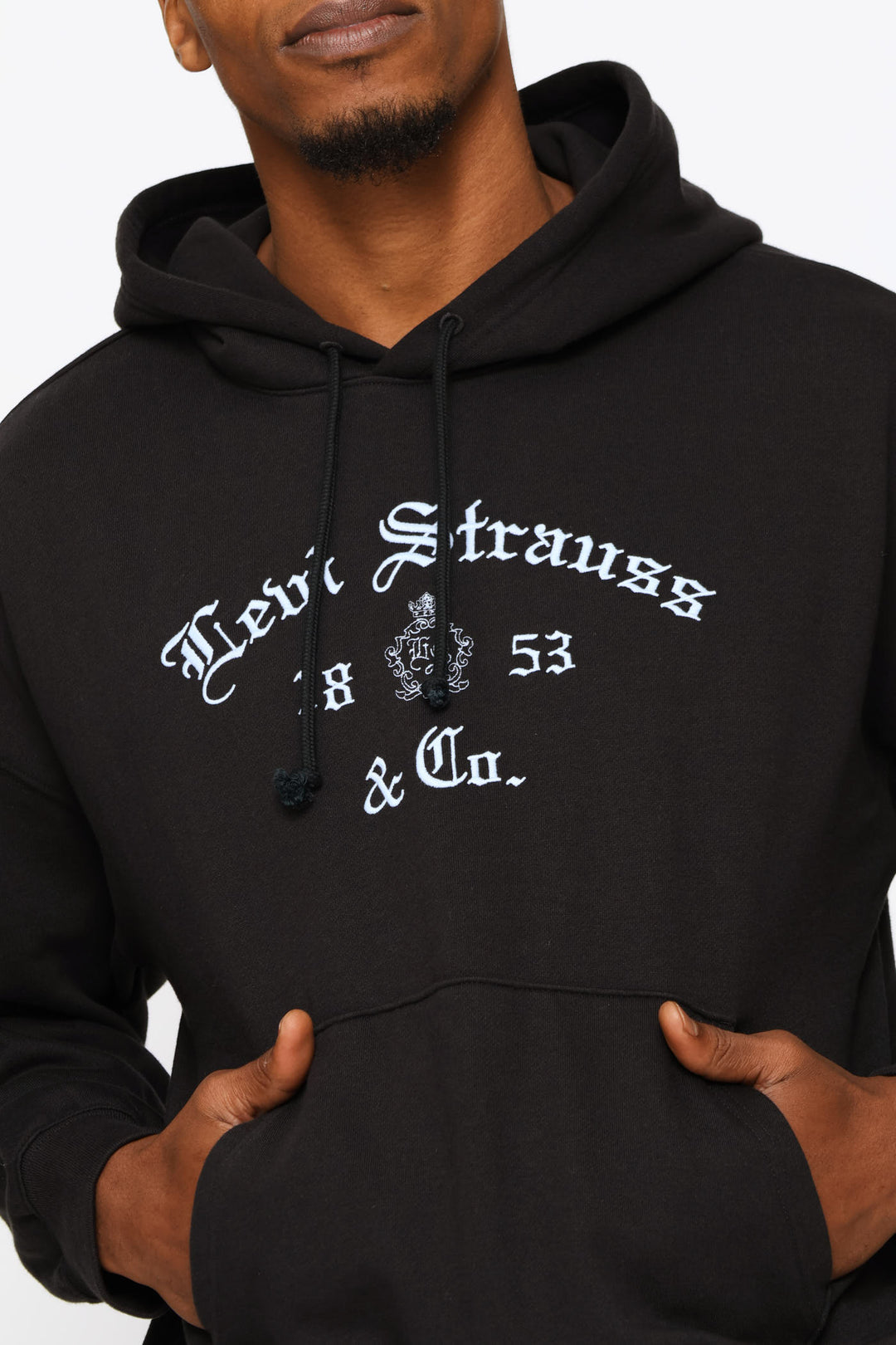 Graphic Boxy Hoodie - Black