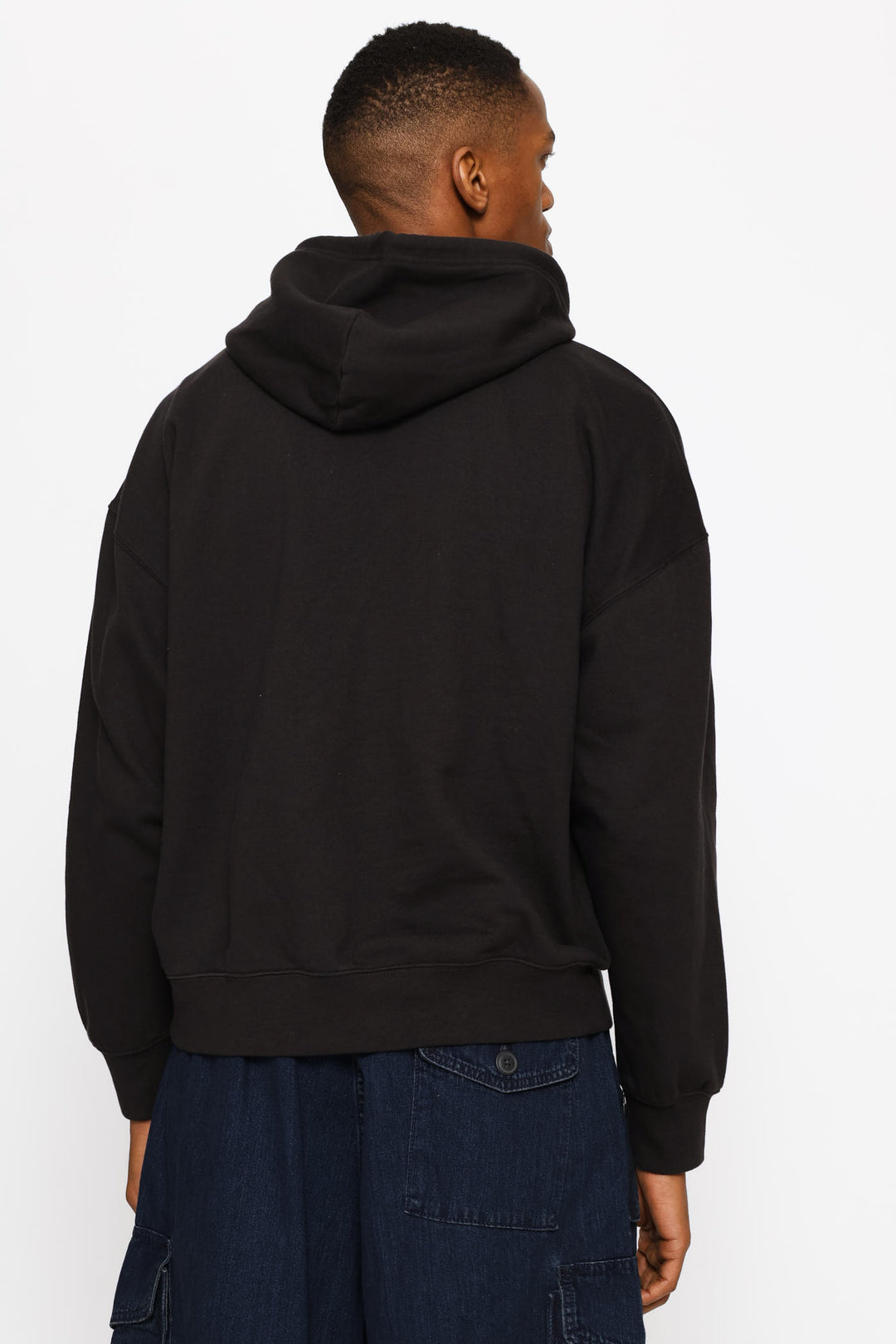 Graphic Boxy Hoodie - Black