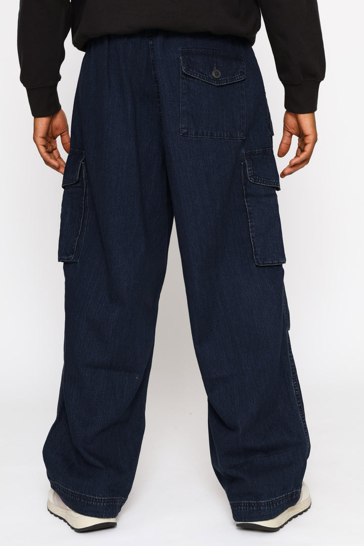Field Smudge Baggy Cargo Pant - Indigo