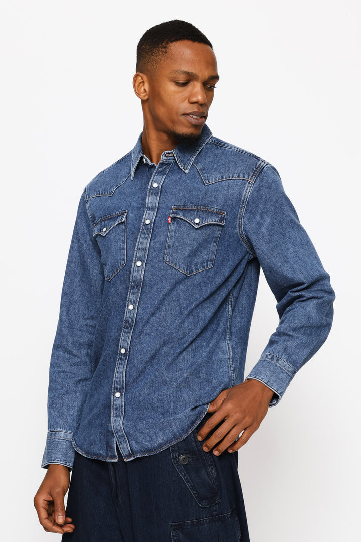 Barstow Standard Solucell Western Shirt - Mid Wash