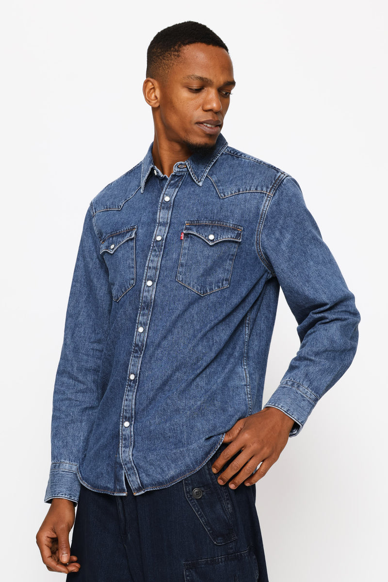 Barstow Standard Solucell Western Shirt - Mid Wash