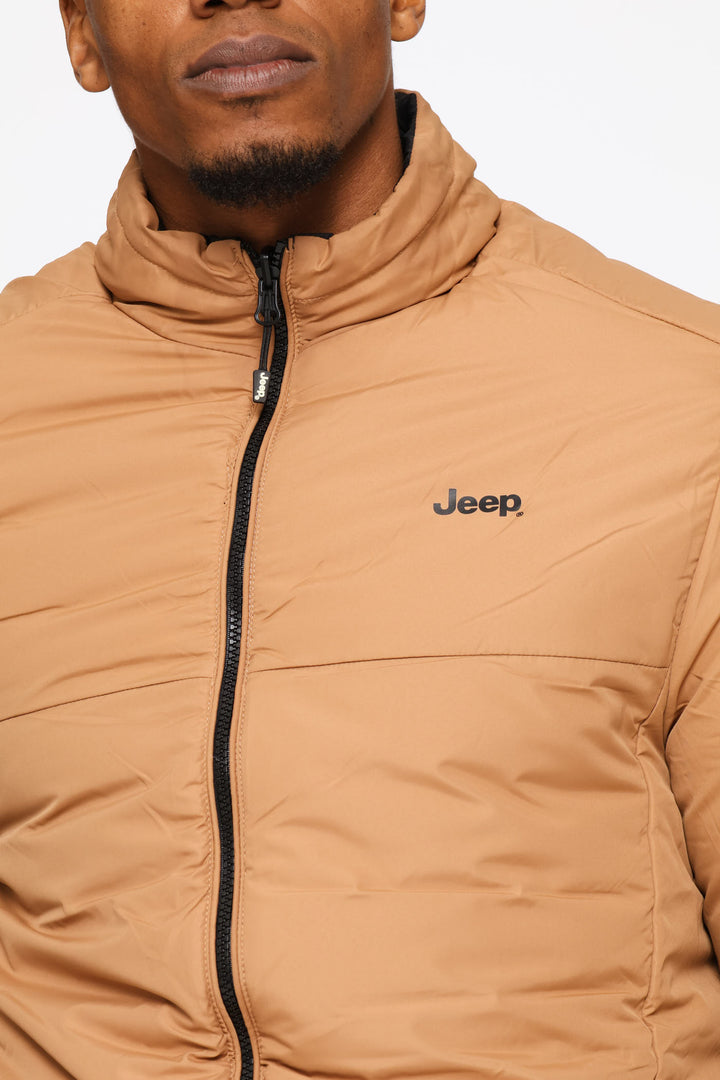 Reversible Puffer Jacket - Black/Stone