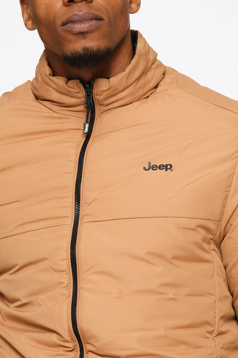 Reversible Puffer Jacket - Black/Stone