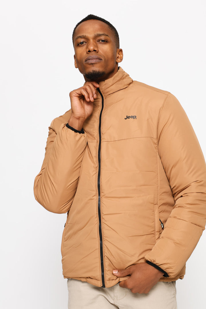 Reversible Puffer Jacket - Black/Stone