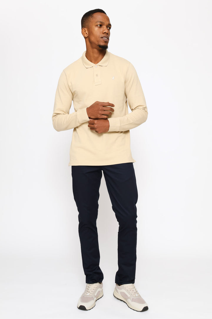 Carter Long Sleeve Golfer - Stone