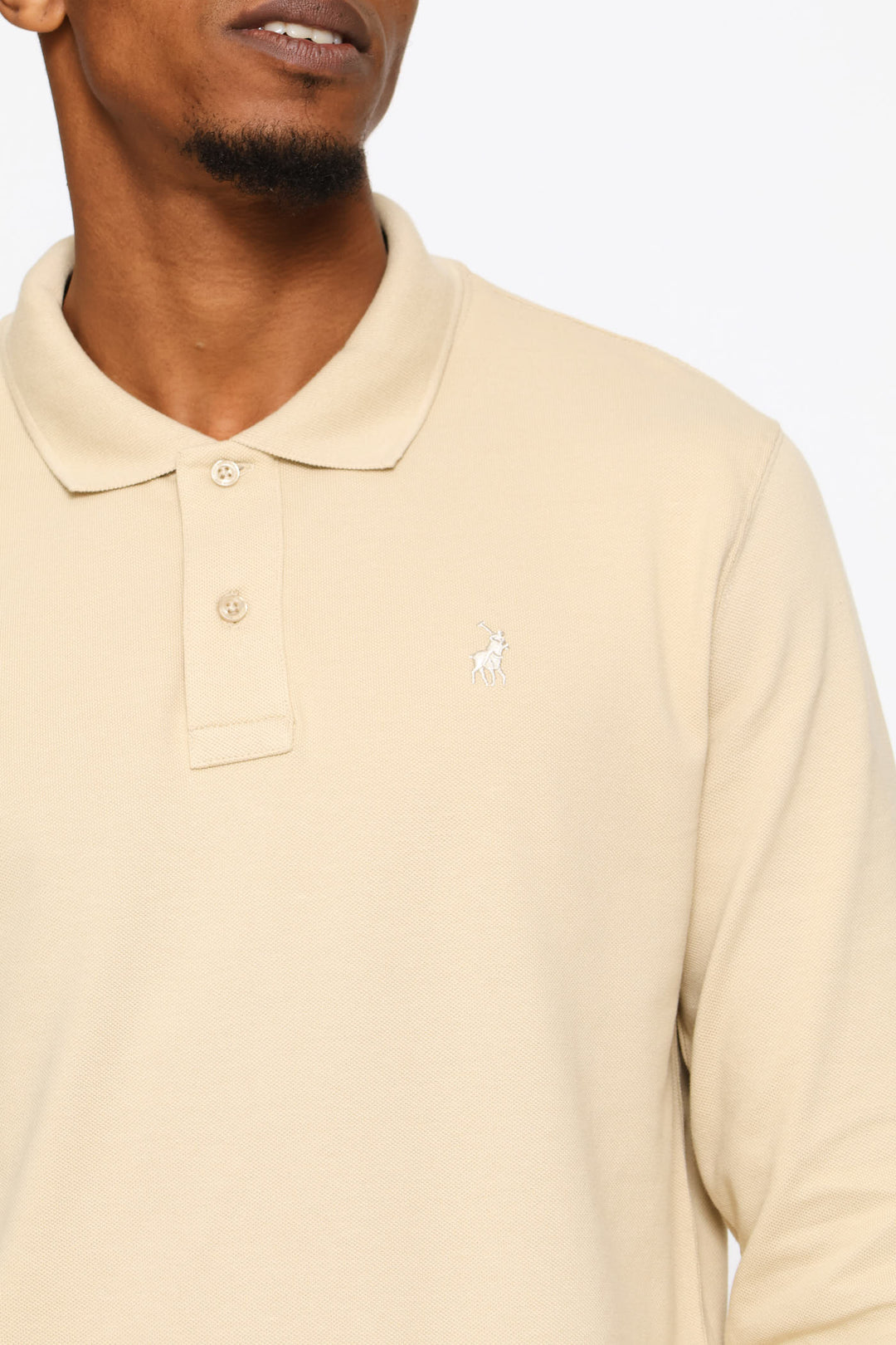 Carter Long Sleeve Golfer - Stone