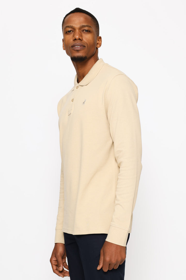Carter Long Sleeve Golfer - Stone