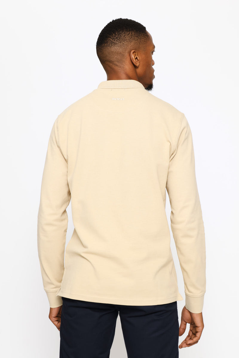 Carter Long Sleeve Golfer - Stone