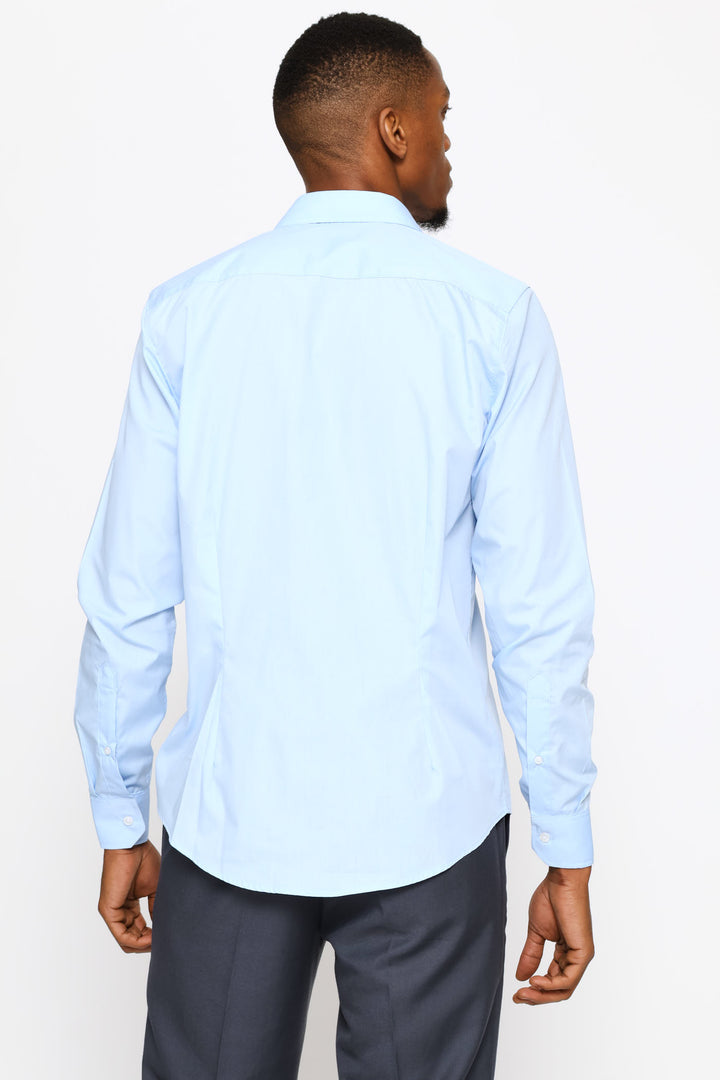 Slim Easy Care Long Sleeve Shirt - Light Blue