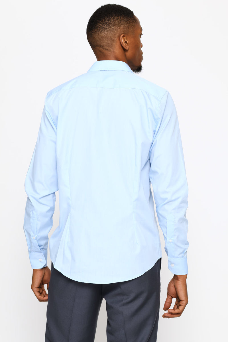Slim Easy Care Long Sleeve Shirt - Light Blue