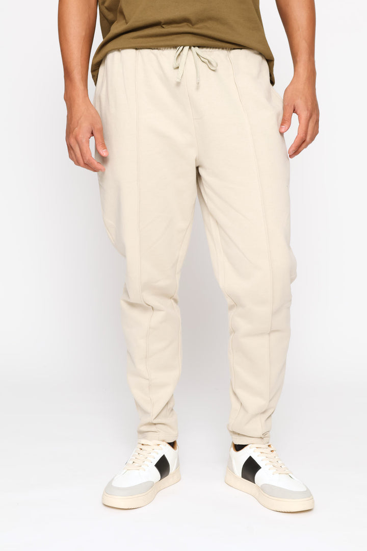 Pin Tuck Jogger - Stone