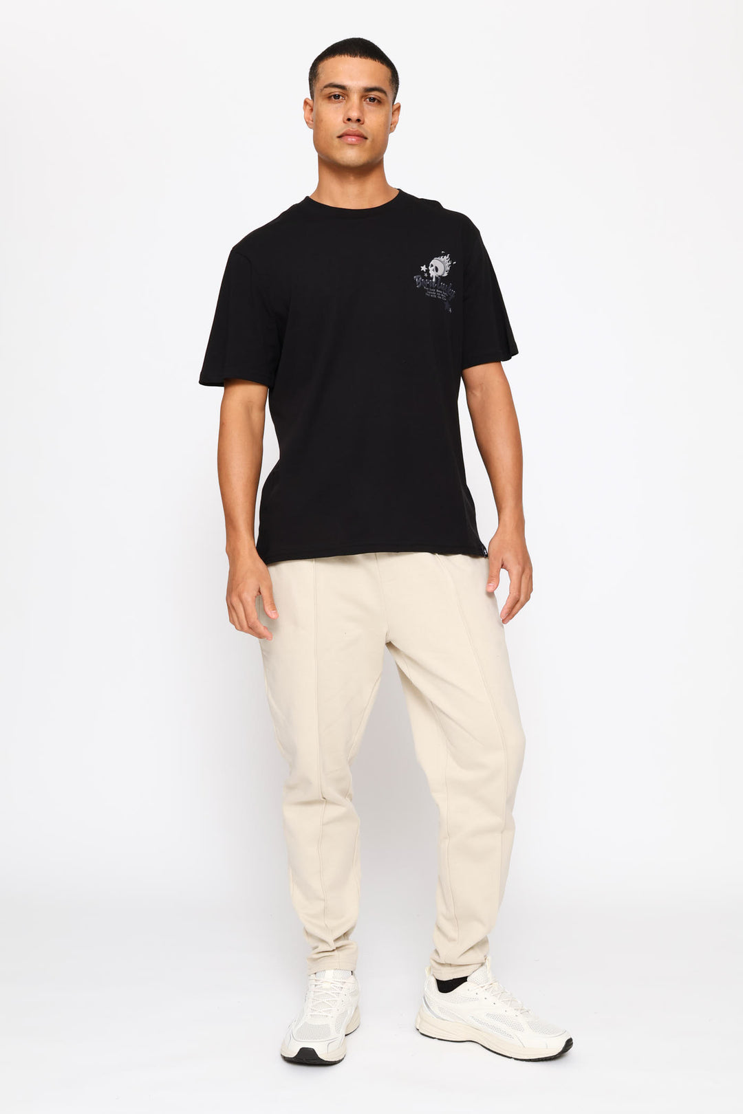 Born Lucky Front & Back Tee - Black