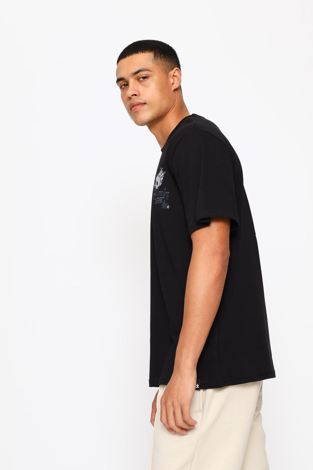 Born Lucky Front & Back Tee - Black