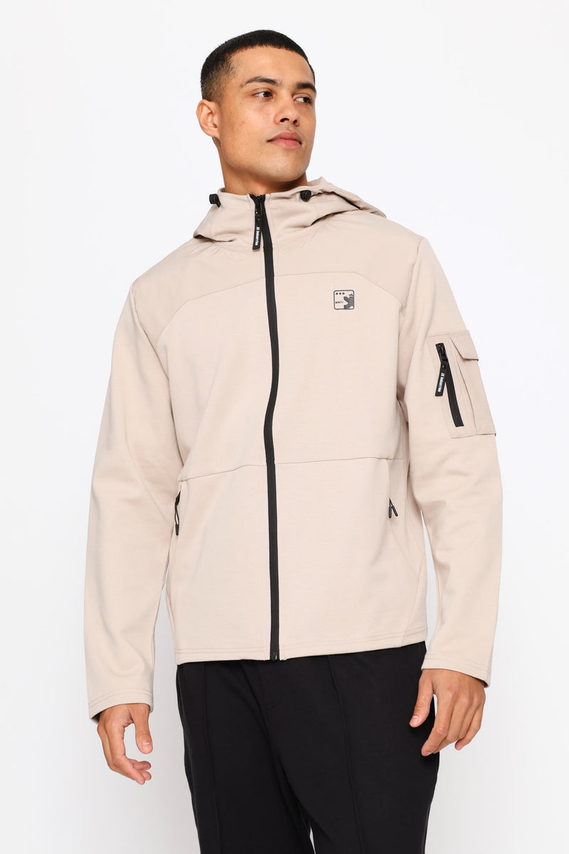 Tech Fleece Zip Through Hoody - Stone