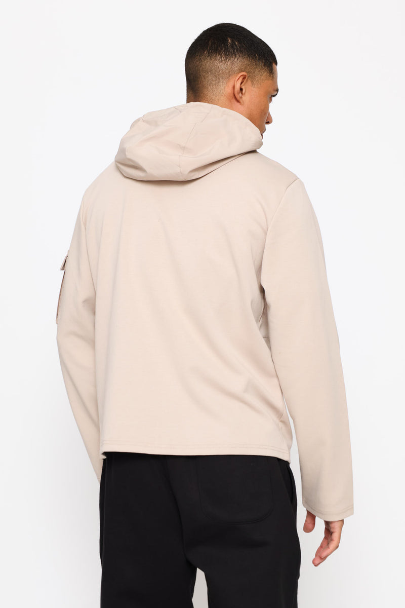Tech Fleece Zip Through Hoody - Stone