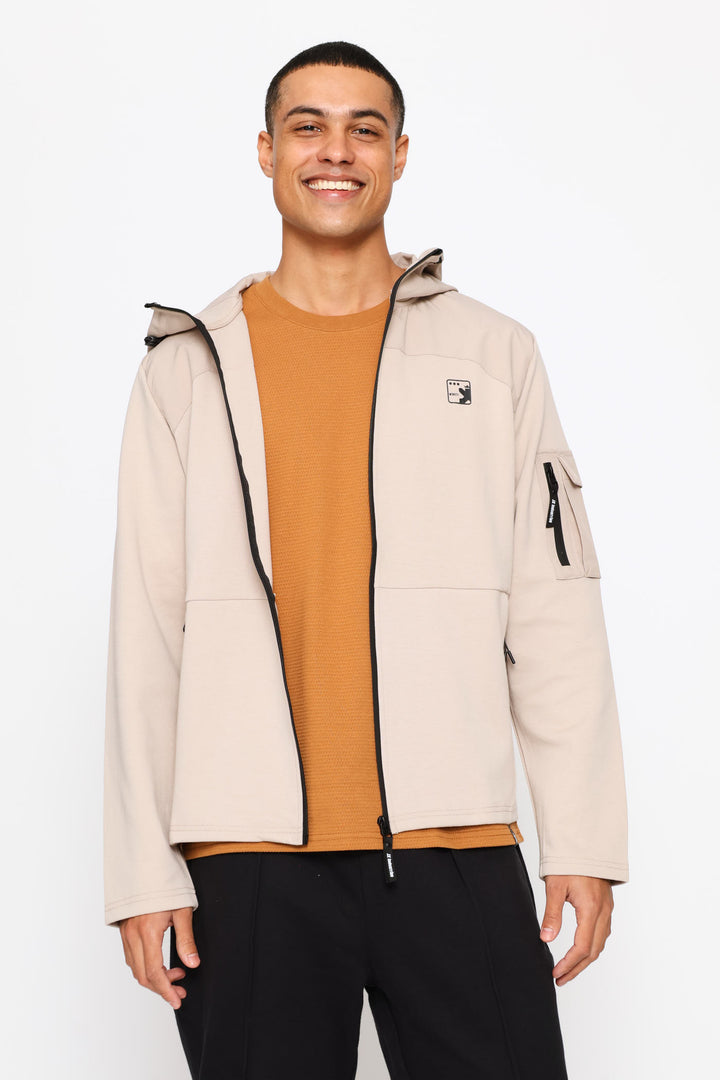Tech Fleece Zip Through Hoody - Stone