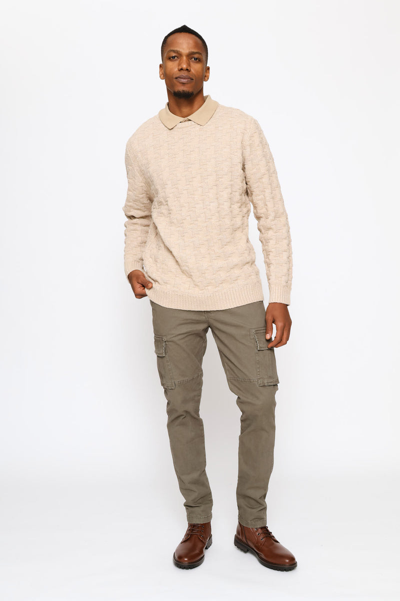 Tetris Crew Knitwear - Stone